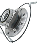 Heavy Duty 4WD Front Wheel Bearing Hub Assemblies For 96 Through 00 Chevy And GMC K2500 K3500 Suburban Old Body Style Duramax Trucks close-up view with sensor wire and metallic finish.