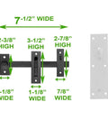 Darn Good Black Iron Thumb Latch For Garden Gates And Fences Seven Inch Tall with dimensions and mounting details shown.