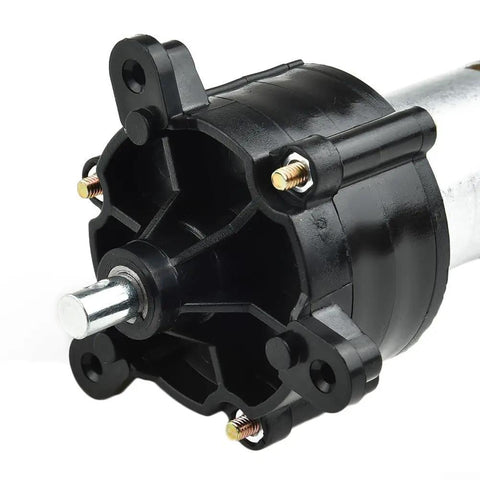 Close-up of Hand Crank Generator With 6V 12V 24V Output Portable Grab And Go Dynamo Power Supply, showing black and silver body