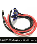 EC5 Male Female Cable Adapter With 10cm 12 AWG Flexible Silicone Wire for RC vehicles, showing blue connectors and silicone wires.