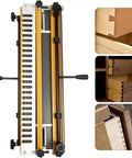 Pro Grade Dovetail Jig With Half Inch Template And Heavy Duty Gripper Tool Built Tough For Serious Woodworkers Seeking Knockout Joints Without Any Heck Of A Hassle Featuring Dead On Accuracy Smooth As Butter For Flawless Mortise And Tenon Jobs Daily showcased from above with visible clamps and sliding setup.
