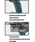 Heavy Duty Automatic Fish Tape Wire Threading Machine For Wall Wiring close-up of rubberized cushioning handle and power drive area.