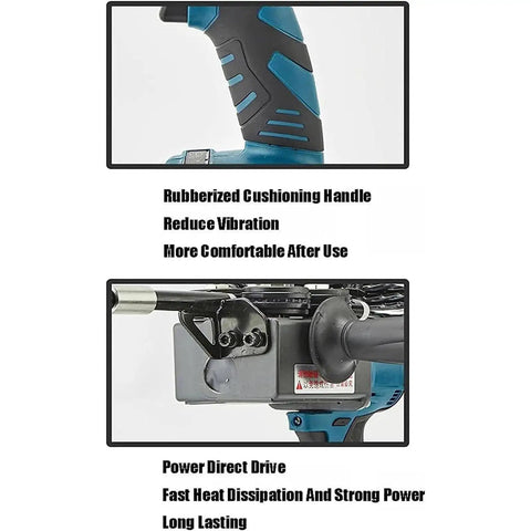 Heavy Duty Automatic Fish Tape Wire Threading Machine For Wall Wiring close-up of rubberized cushioning handle and power drive area.