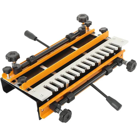 Dead On Precision Dovetail Router Jig With Half Inch Template And Twelve Inch Guiding Rail, aluminum steel construction for woodworking.