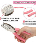 Hand holding Heart Shaped Paper Punch Handheld Perforator for DIY Crafts and Scrapbooks, stainless steel with soft non-slip handle.