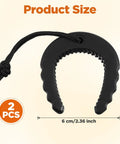 2 Pack Rock Solid Rubber Door Stop Wedges, Non Slip Security Jam Blockers With Heavy Duty Paracord Handles For First Responders, Rapid Emergency Egress And Straight Up Home Privacy, Black size dimensions 6 cm shown on the product.