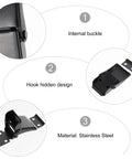 Heavy Duty Stainless Steel Toggle Latch Hasps For Secure Tool Boxes And Storage Cases Black shiny internal buckle design.