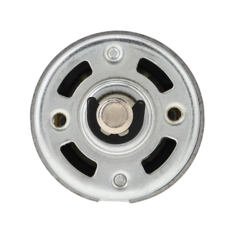 Front view of RS775 DC Motor 12V 3000 RPM Dual Output Long Shaft Fan Motor
