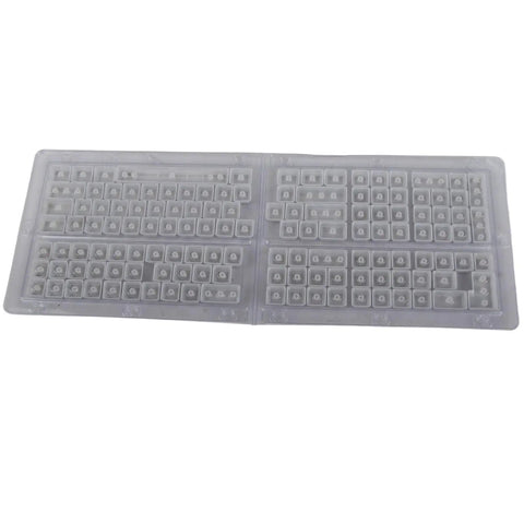 Top Shelf Pbt Translucent Pudding Keycaps For Mechanical Keyboards Two Tone Injection White switch ready 132 piece set displayed.
