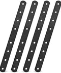 Stainless Steel Straight Brace Plates For Wood 4 Pack Black Flat Mending Brackets Easy Installation Durable Repair Brackets