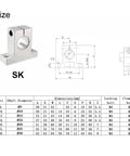 4 Pack SK16 Aluminum Linear Rod Rail Shaft Supports For 16mm Linear Motion Guides Ideal For CNC Machines And 3D Printers