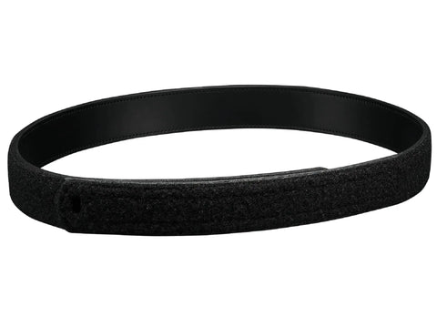 Buckleless Inner Belt With Hook And Loop Closure For Law Enforcement 1.5 Inch Wide Black Leather No Metal TSA Friendly Scratch Resistant Durable Duty Gear Alternative