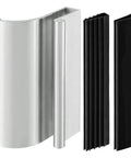 Hella Smooth Chrome Shower Door Handle For Frameless Sliding Glass Doors 3 Inch Beefy Grip with black rubber grips