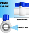 Three Quarter Inch PVC Ball Valve With Slip Connection And Easy Turn Blue T Handle For Water Projects And Outdoor Irrigation