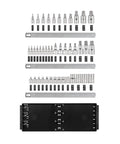 43-Piece Drive Torx And External Star Socket Set With Rails For Auto Repair, shown with organized tools on rails