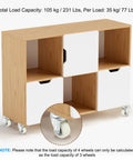 Wooden cabinet with 2 Inch Stem Casters 4 Pack Low Profile TPR Swivel Wheels with 360 Degree Rotation Threaded M8 x 15mm Stem.