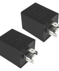 Dual Pack 12V Automotive Delay Relay Module 40A High Current SPDT Time Delay Relay 10 Second On Off Delay 5 Pin Glow Plug Compatible, two black relays
