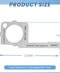 Must Have Pre Trip Inspection Tool For Truck Drivers And Mechanics With Tire Tread Depth Gauge, Brake Lining Thickness Meter shown with dimensions