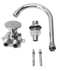 Foot Pump Faucet Kit - Hands-Free Foot Control Kitchen Tap flexible hose parts, chrome finish, ideal for cooking and cleaning.