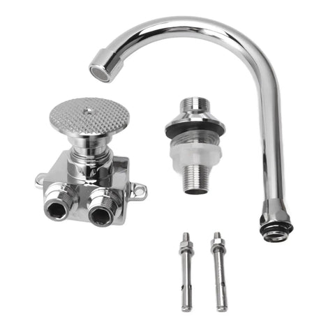 Fauitay Foot Pedal Faucet Hands Free Kitchen Faucet with Touchless Foot Control Valve for Standard Kitchen Sinks components display.