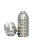 Stainless Steel Spring Ball Plungers With Internal Hex Roller Thread Bolt Screws For Precision Locating M16 X 30Mm 10 Piece Set close-up of two plunger bolts.