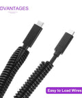 Slick Ten Foot Black Split Wire Loom Tubing Packing A Bendy One And A Half Inch Covering to Casually Corral Your Tangled Chargers And Cables Across Your Living Room Or Home Studio Corner Today, showing two ends of coiled cable.