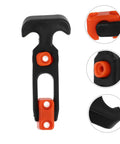 Close-up view of Beefy Heavy Duty Hood Latch Kit Eight Pieces For Jeep TJ showing latch design and orange rubber details.