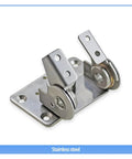 Front view of a 304 stainless steel adjustable torque hinge with dual axes mounted on a base plate