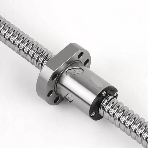 Close-up of Heavy Duty Ball Screw Kit With SFU Ball Nut And Nut Housing BK BF12 End Support RM1605 Coupler CNC component