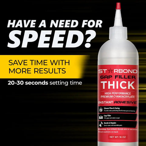 Thick CA Glue Refill Kit 16 Oz For Woodworking And DIY Projects On Your Workbench Bulk Refills With Extra Bottles Caps Microtips Yorker Spout Gap Filler Cyanoacrylate For Carpentry Hobby Models And Archery Fletching thick gap filler bottle