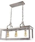 Westbury 4 Light Pendant Fixture With Adjustable Hanging Lights And Glass Opal Shades, Modern Satin Nickel Brown Finish.