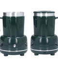 Dual Mode Electric Mug Warmer And Cooler Keeps Your Coffee Ice Cold Or Piping Hot Desktop Aluminum Heater Chiller Usb Powered Non Slip Mat For Daily Grind Green with a sleek green finish and stainless steel cup.