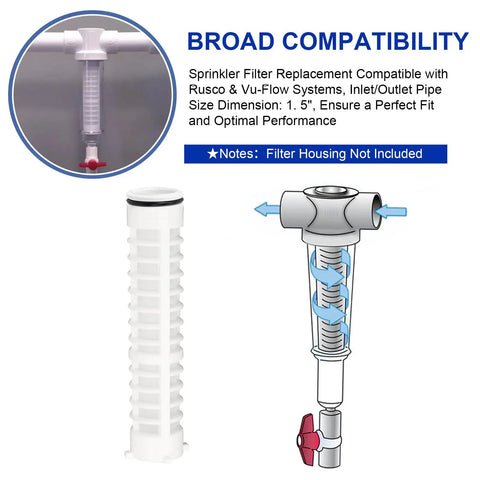 Go To Spin Down Sediment Filter One And A Half Inch 60 Mesh Replacement For Sprinkler And Water Systems with diagram