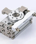 Heavy Duty Pneumatic Table Air Swing Rotary Cylinder With Integrated Shock Damping And 50 Millimeter Bore side view showcasing aluminum material and accurate rotary mechanism.