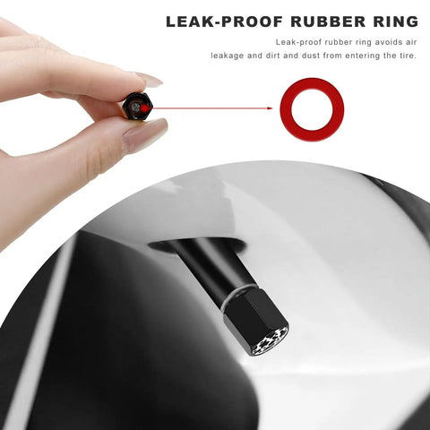Dope Cow Print Tire Valve Stem Caps 4 Pack Aluminum Wheel Valve Covers For Cars Trucks SUVs Airtight Dust Proof Close Up