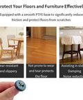 Heavy Duty Screw On Furniture Glides Built Damn Tough Slide Like Butter PTFE Teflon Chair Leg Floor Protectors For Hardwood Carpet And Tile Floors, showing a close-up of a glide.