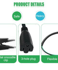 HVAC And Automotive Circuit Breaker Finder Accessory Kit With Three Core Power Adaptor Cord, metal crocodile clip, 3-hole plug