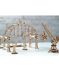 Wooden Self Propelled 3D Puzzle Rail Mounted Manipulator Construction Set For Curious Builders And Hobbyists Totally Great For STEM Learning Hands On Tinkering And Creative Engineering Projects, crane view
