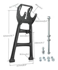 28 Inch Rear Axle Kit With Brake Disc 3 Stud Wheel Hubs And Rear Swingarm Frame Bracket For 110cc 125cc 150cc ATV Quad Go Kart Buggy 4 Wheeler Replacement Ready To Install showing swingarm bracket and bolts.