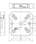 Self-Centering Vise With Mounting Plate For Quick Clamping And Tightening On A Workbench, Heavy Duty Bench Vise For Pipes And Round Materials, No-Fuss Operation After Sanding, 1 Piece. technical mounting plate drawing with dimensions