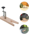 Two Sets Professional V Slot Bench Clamps For Woodworking And Metal Projects With Heavy Duty Installation Tools, showing a wooden clamp design.