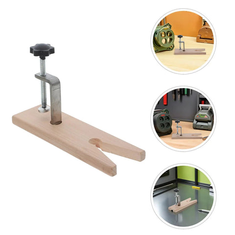Two Sets Professional V Slot Bench Clamps For Woodworking And Metal Projects With Heavy Duty Installation Tools, showing a wooden clamp design.