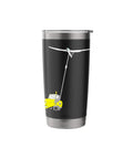 Winch Launch Glider Lover Insulated Stainless Steel Tumbler for Sailplane Fans with glider design on black finish