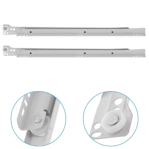 Two Pack 16 Inch Bottom Mount Drawer Slides For Cabinet And Furniture With Detachable Rails And Heavy Duty Ball Bearing