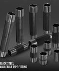 Gear Up Your DIY Projects With A Three Quarters Inch Nipples Assortment Kit For Steel Pipe Fittings In Black, Sixty Six Piece Set