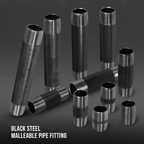 Gear Up Your DIY Projects With A Three Quarters Inch Nipples Assortment Kit For Steel Pipe Fittings In Black, Sixty Six Piece Set