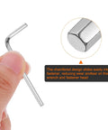 Close-up of 7/64 inch hex key from 12 Piece 7/64 Inch Hex Key Wrench Set Made From 45 Steel L Shaped SAE Allen Wrenches With Long And Short Arms Nickel Plated For Rust And Wear Resistance Built For Home DIY Bike And Motorcycle Repairs, held in hand, showcasing chamfered edge detail.