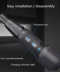Side view of Cordless 3.6V Electric Screwdriver Set With LED Lamp showcasing button controls and direction indicators.