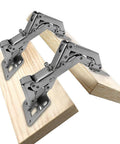 Cabinet hinges, pair, 170/175° frameless, with hidden hydraulic soft-close dampers in stainless steel (1 pair).