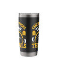 Black insulated stainless steel tumbler for glider and sailplane pilots, soaring aviation enthusiast gift, cup shown upright